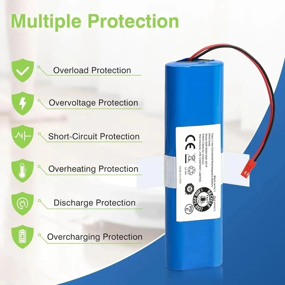 Original Li-lion Battery for ILIFE V3s Pro, V5s Pro, V8s, V8 Plus,V80,V80 Max,V80 Pro,V3s Max 18650 12800mAh 14.4V PX-B010
