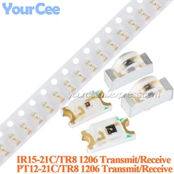 20pcs/lot PT12-21C/TR8 IR12-21C/TR8 PT15-21C SMD 1206 IR Infrared Emitter Transmit LED 940nm Infrared Launch Tube
