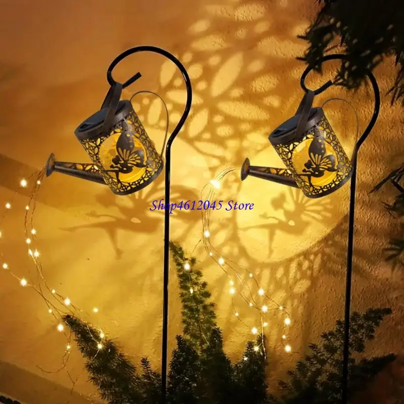 

L69A Ornament Light IP65 Watering Can Solar Stake Light Iron Texture for Yard