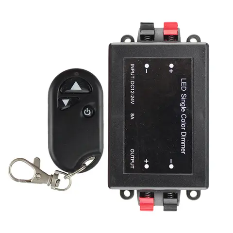 एलईडी मोनोक्रोम लाइट कम वोल्टेज डिमर नियंत्रक 12V 24V 8A आरएफ वायरलेस रिमोट कंट्रोल के साथ एकल रंग प्रकाश लैंप के लिए 10 best sales 12v लाइट डिमर - №9