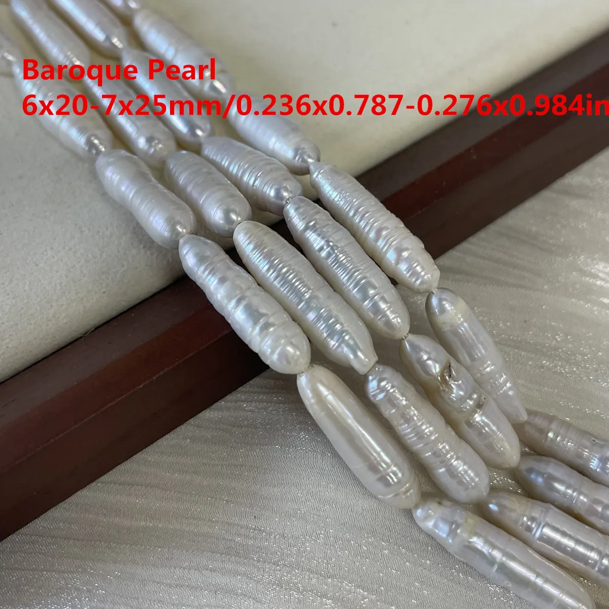 

Natural Freshwater Pearl Rectangle Baroque Pearl 6x20-7x25mm For Jewelry Making DIY Necklace Earrings Bracelet Accessory