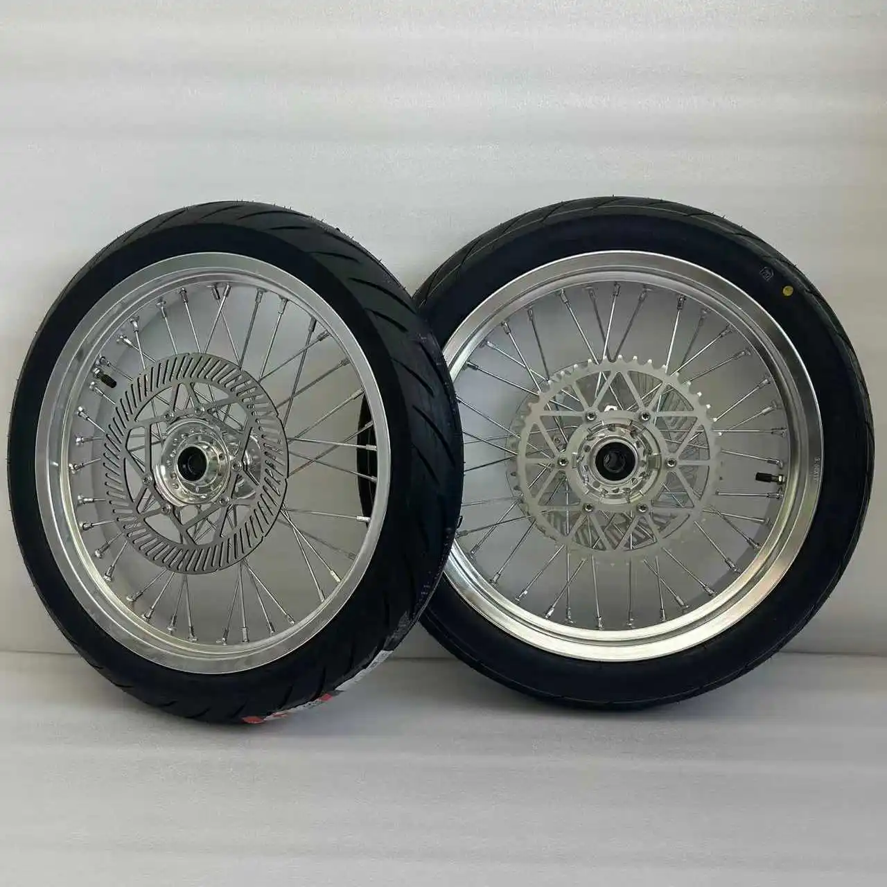 Supermotos Ultra Bee Silver Wheel Tire Set F2.5*17 R3.5*17 Surron Ebike Fit Ultra Bee Tire Tubes With Disc And Sprocket