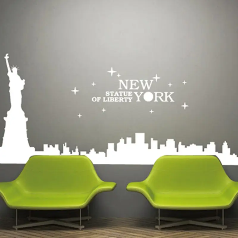 

New York City Skyline Decal Wall Sticker Vinyl Decor Mural Art Living Room Home Decoration Landmark Skyline