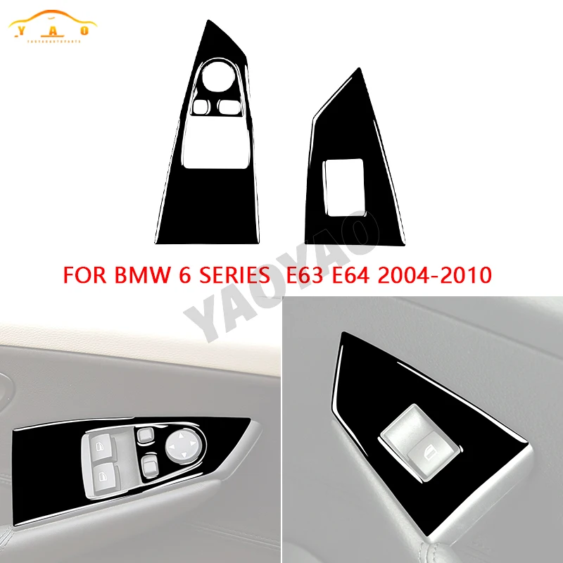 

Piano Black Style For BMW M6 6 Series E63 E64 2004-2010 Window Lift Switch Button Panel Decoration Cover Trim Sticker