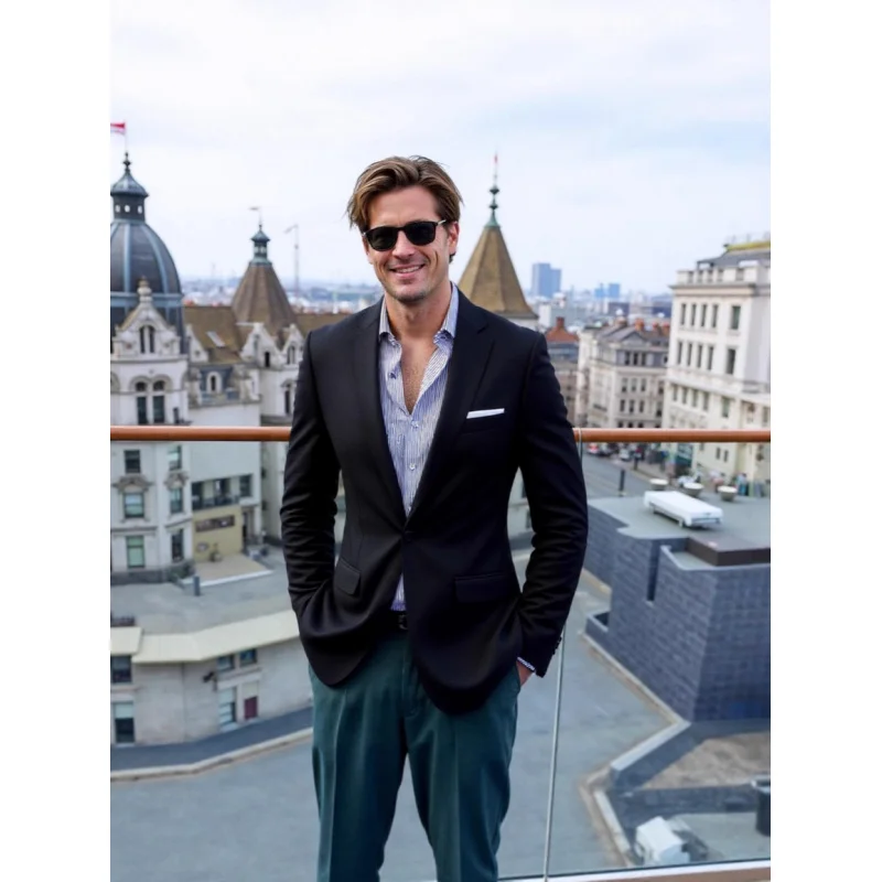 

New Men's Business Suit Fashion Casual Slim Fit Lightweight Jacket