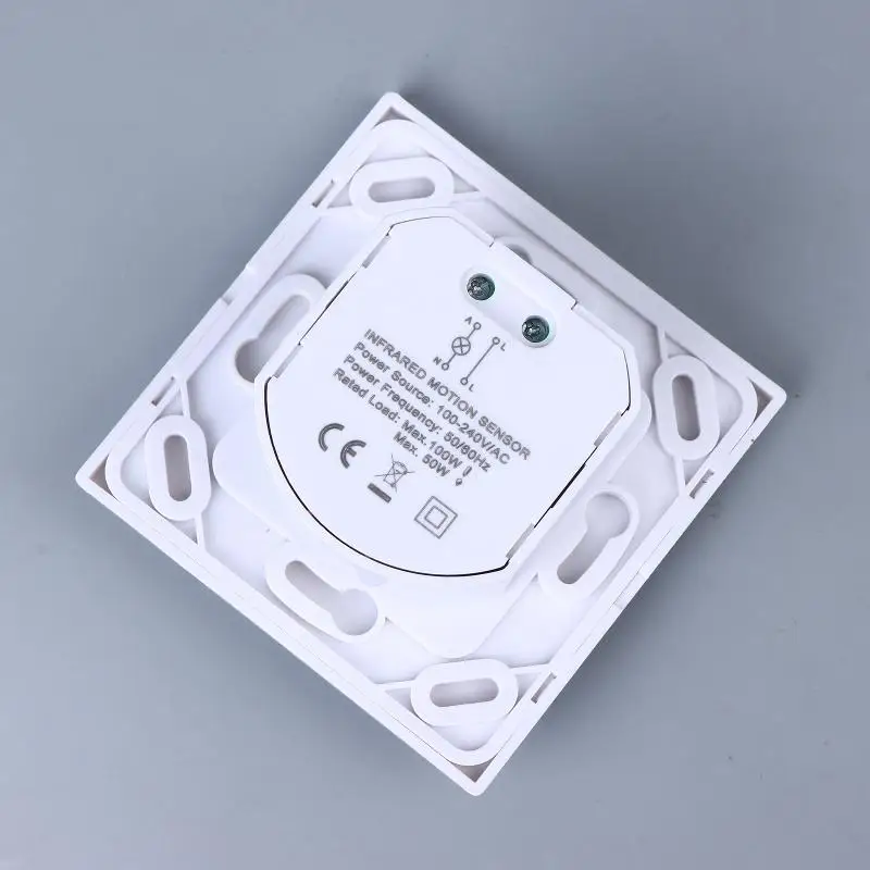 AC 110-240V DC 9-24V LED PIR Motion Sensor Switch 2-wire Human Infrared Automatic Sensing Adjustable Time Delay Switch Panel
