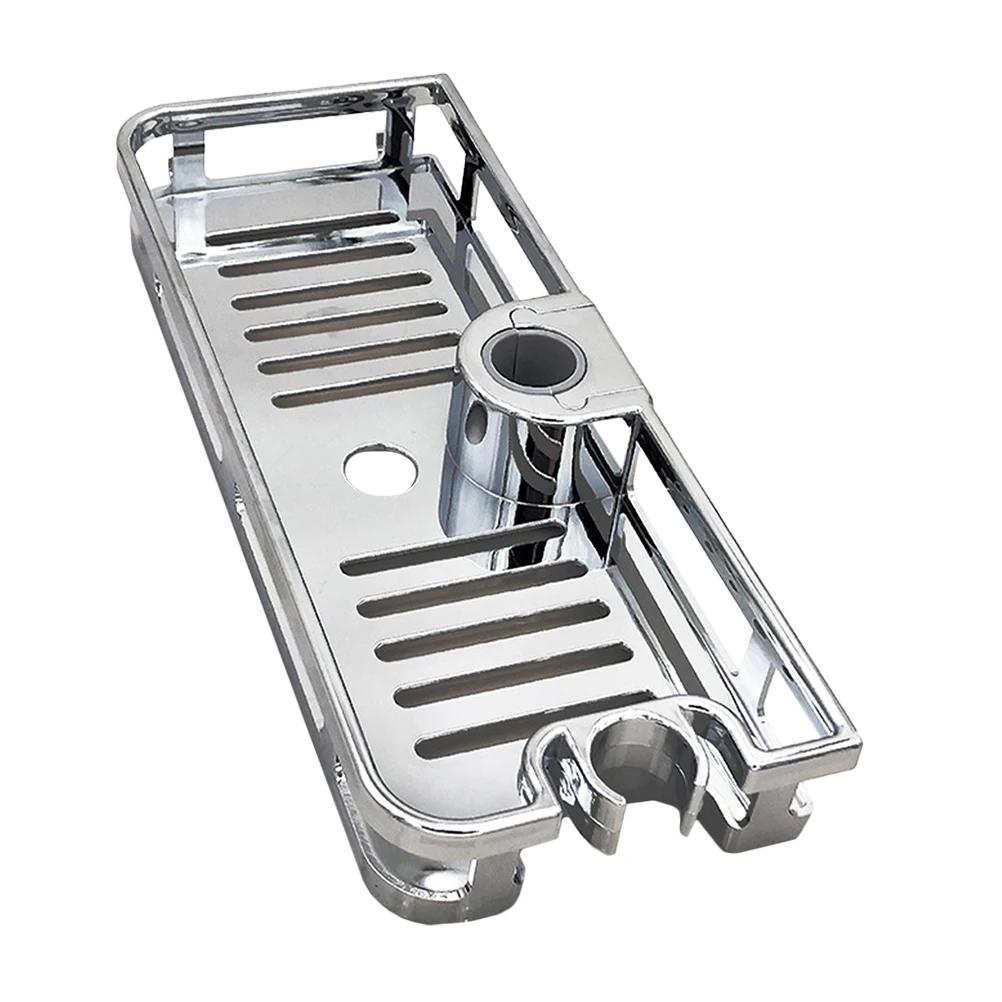 

Shower Shelf Slide Bar Bathroom Rack Holder Plastic Basket Storage ABS Self Draining Adjustable Height Easy