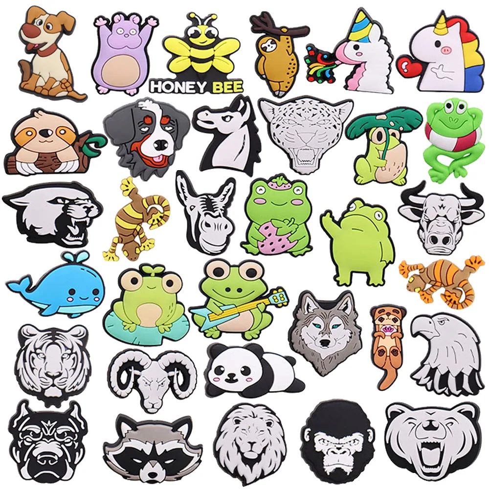 

Wholesale 50pcs Mix Animals Cat Butterfly Transportation Kids Slipper Shoe Charms Buckle Clog Accessories Fit Braceletcute