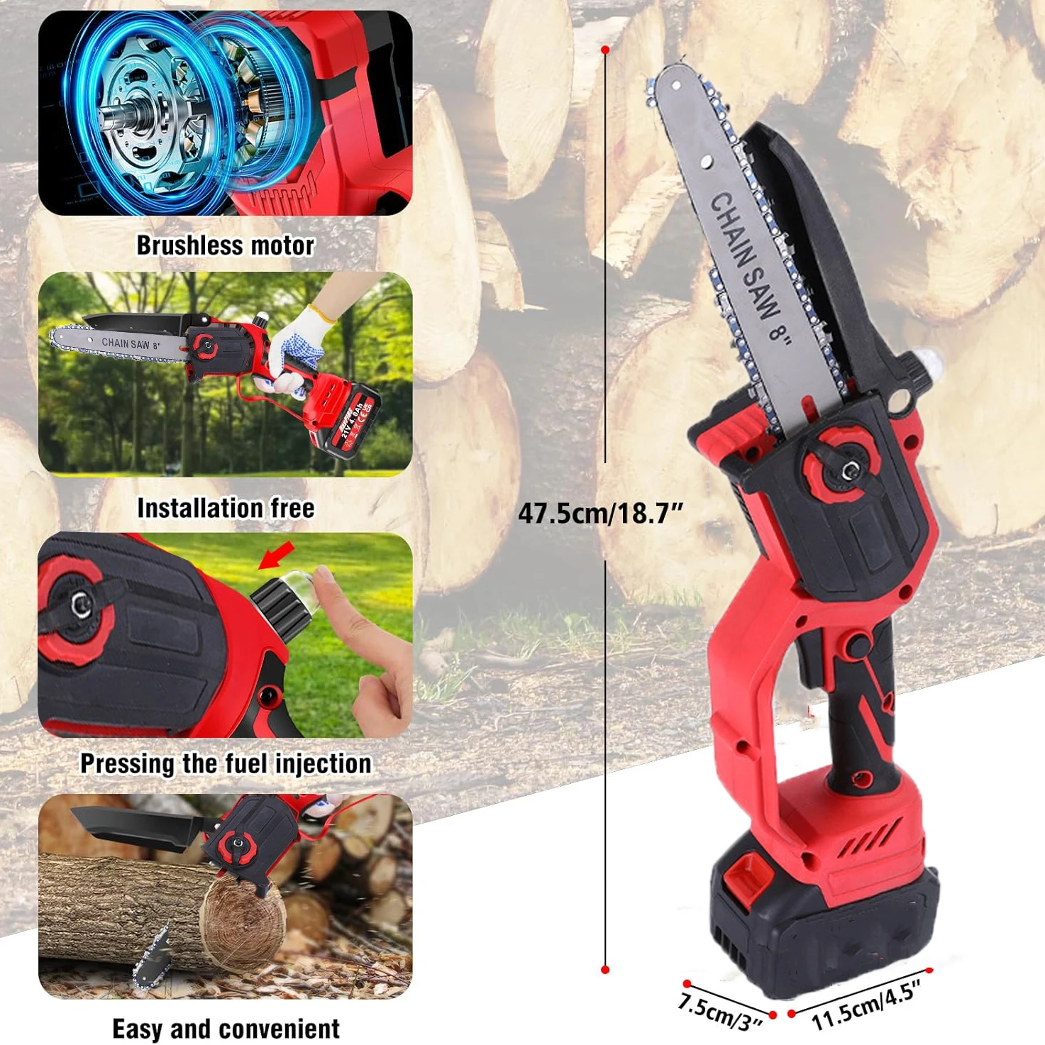 8 Inch Borstelloze Kettingzaag - Brushless Chainsaw 8 Inch 20V recensie en prijs
