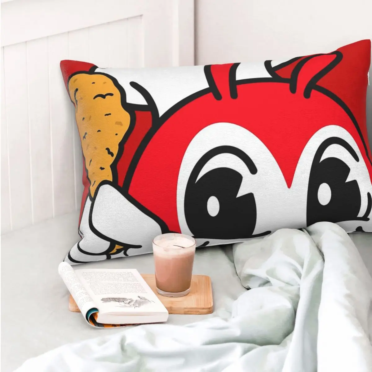 Jollibee Peeking Chicken Joy Filipino Rectangle Pillowcase Cushion Cover Decorative Bedroom Bed Home Comfort Throw Pillow