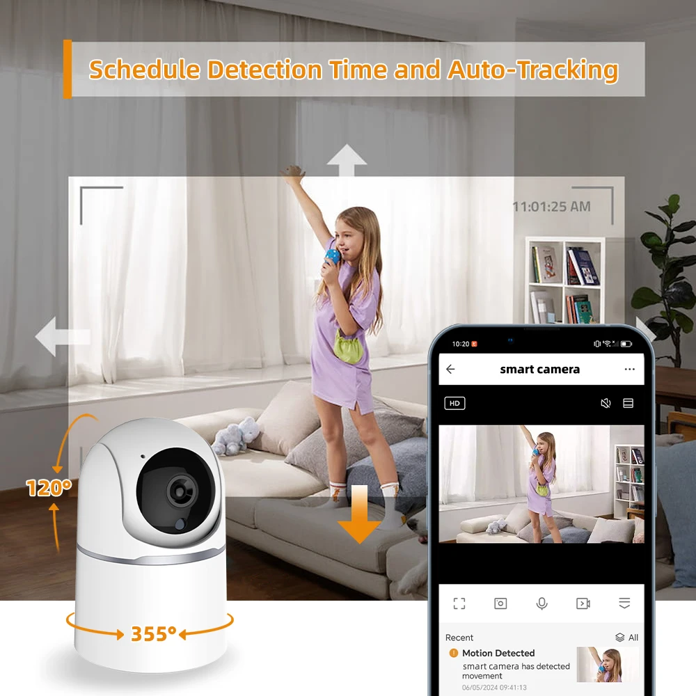 Imagem -04 - Monitor do Bebê Interior com Auto Motion Tracking Câmera de Segurança Câmera de Proteção Detecção Humana Áudio e Vídeo Tuya Smart Wi-fi Ble Ptz ip 5mp