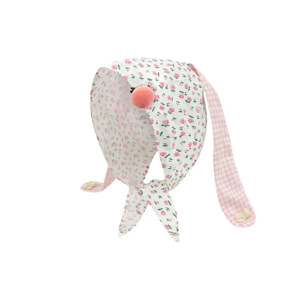 

Elegant Y2K Korean Lop Ear Rabbit Hat Sweet Polka Dot Floral Hair Scarf Cherry Bowknot Pullover Cap Spring/Summer