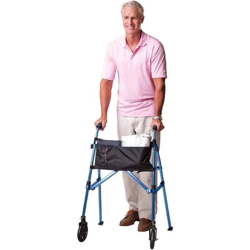 Wonder Walker Plus, Lightweight Folding Rolling Walker for Adults, Seniors, Elderly, Collapsable Travel EZ Fold-N-Go