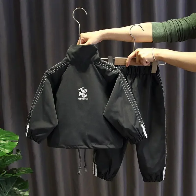 Tuta da Jogging per bambini con mezza zip abbigliamento per bambini abbigliamento sportivo per bambini felpa con cappuccio e pantaloni con coulisse