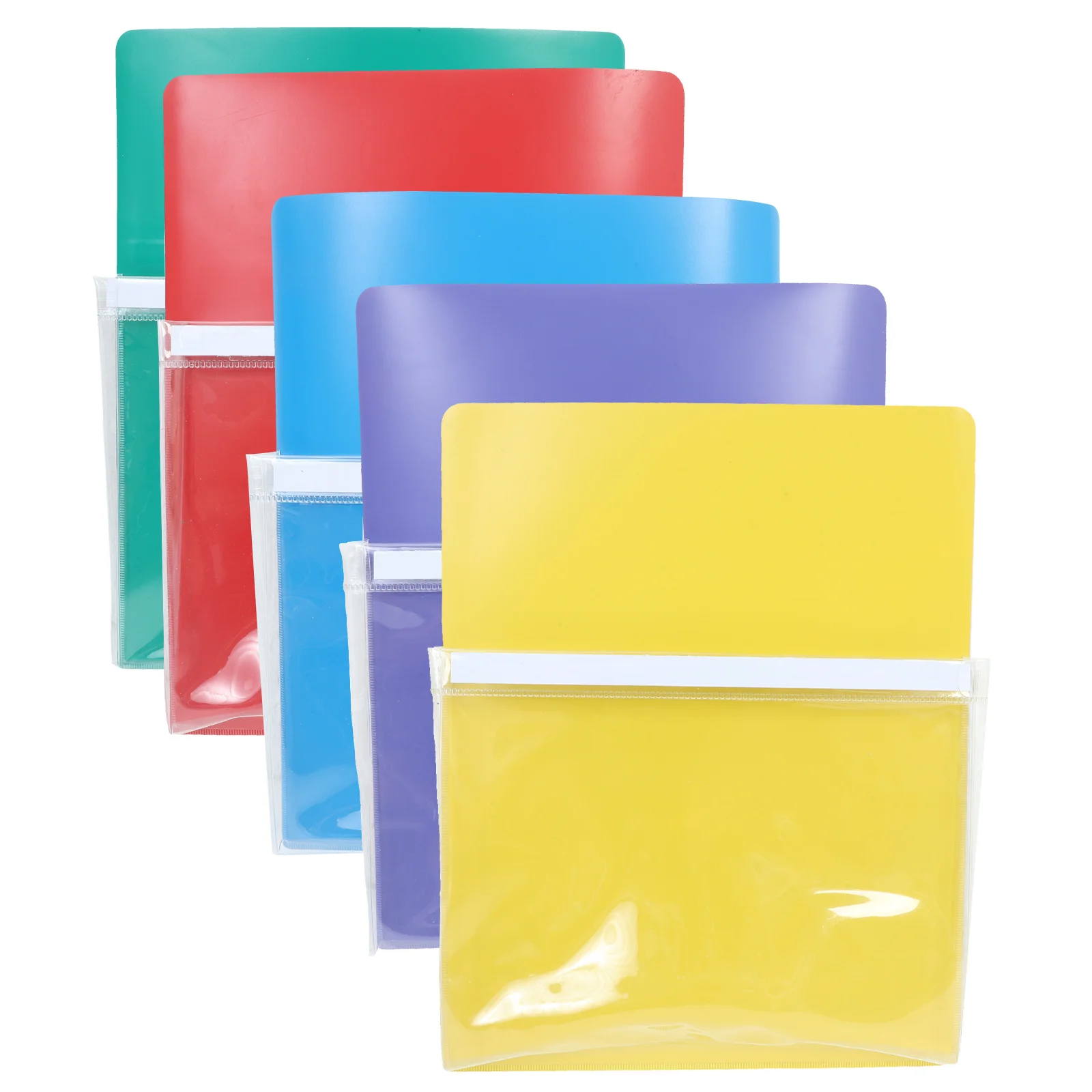 

5pcs File Storage Bags Folders Transparent PVC Magnetic Organizer for Documents Stationery School Office Supplies