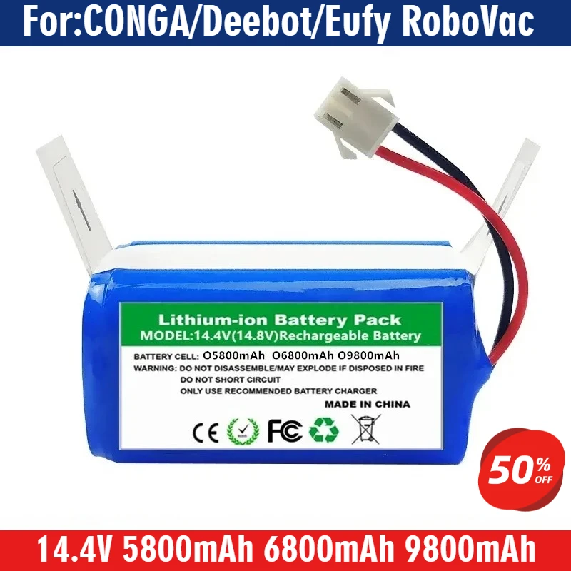 

NEW Li-ion Battery 14.4V for Conga Excellence 990 Ecovacs Deebot N79 N79S DN622, Eufy Robovac 11 11S 12 15C 15S 35C