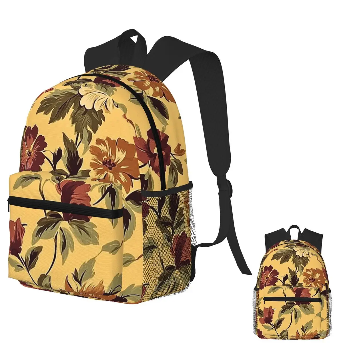 

Trendy Summer Autumn Botanical Chintz Student Backpack School Bag Hiking Travel Daypack for Men Women Bookbag Shoulder Bags