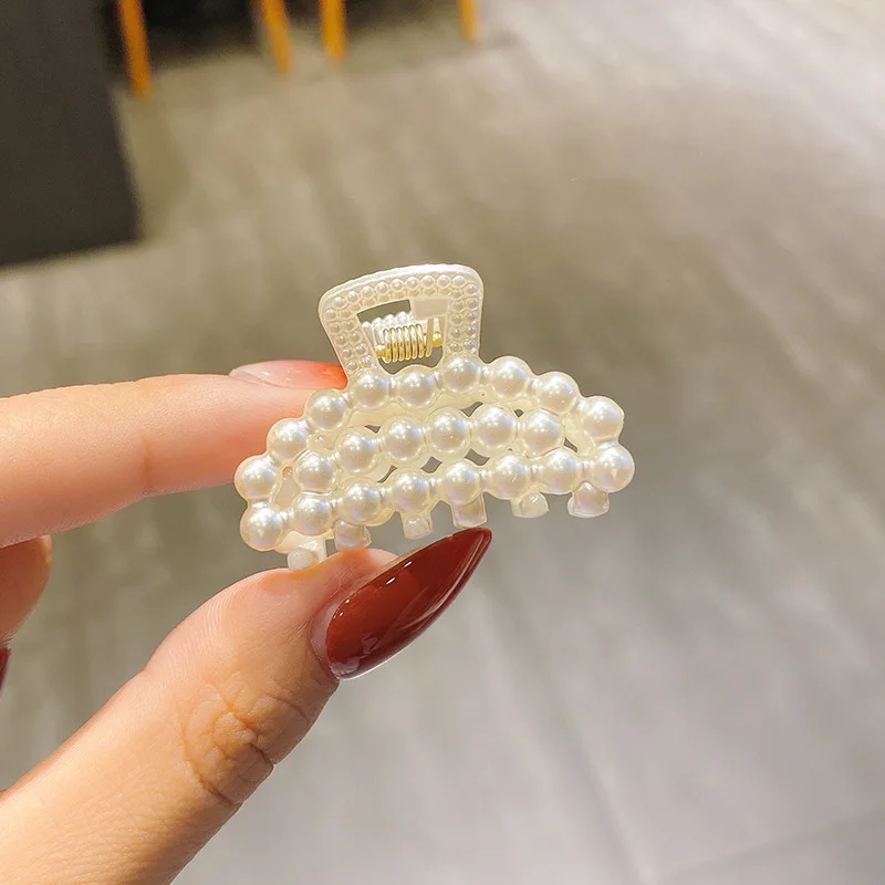 Neue Kleine Perlen Acryl Haar Klaue Clips Kleine Größe Make-Up Haar Styling Haarspangen Für Frauen Nette Mini Klaue Clip Haar Zubehör – Detail 14