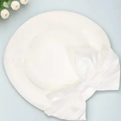 

Women White Bowler Hat Satin Comfortable Party Wedding Halloween Bucket Bridal Cap Bowler Hat Bridal Cap