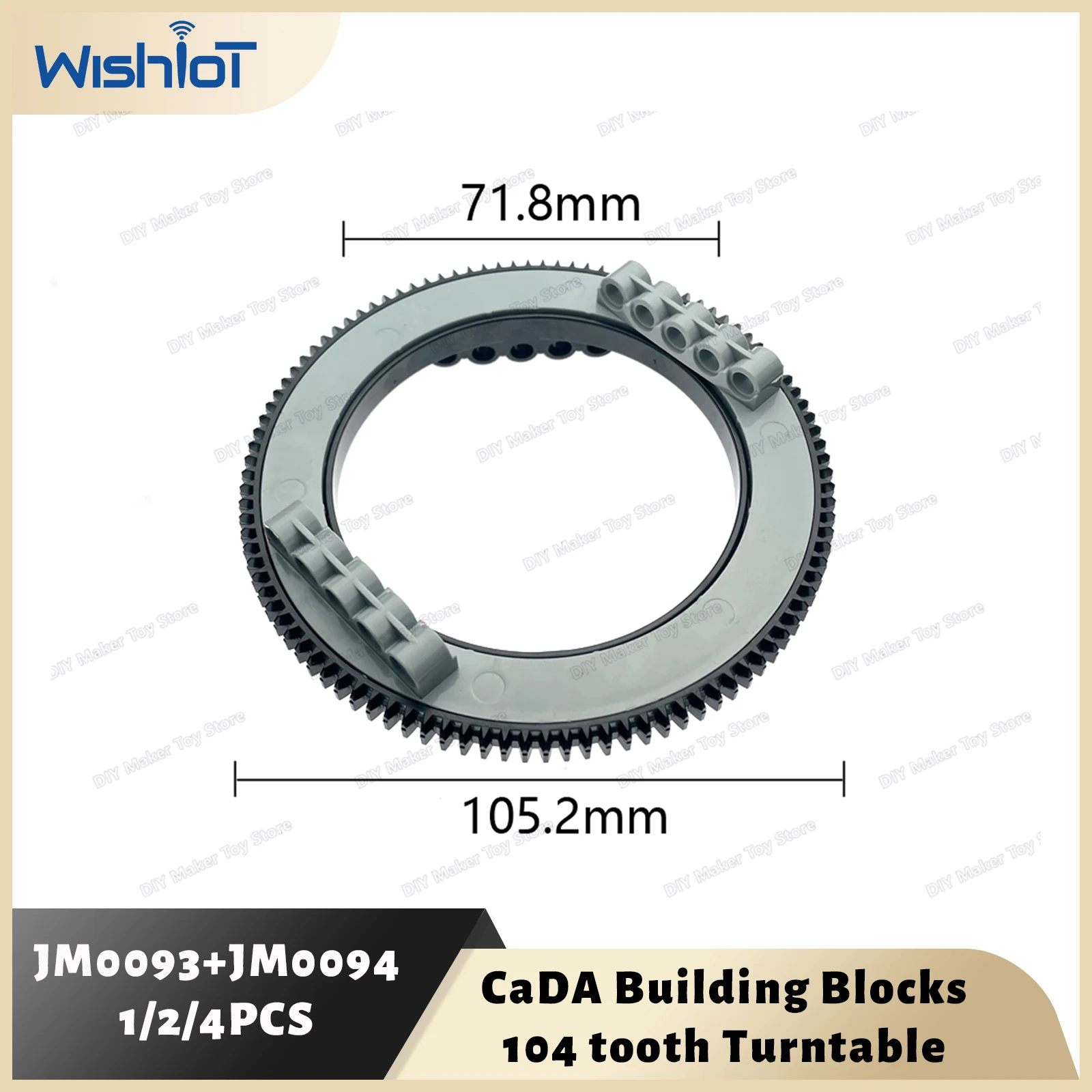 

1/2/4PCS CaDA Building Blocks Technical Parts Turntable 104 Tooth Super Large Bottom Top MOC Technology Bricks Kids Toy Gift