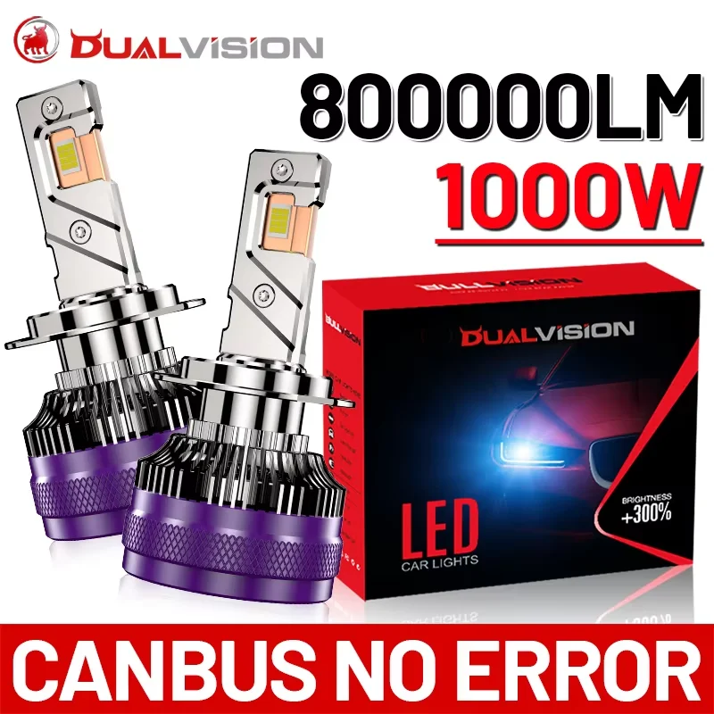 Dualvision 800000 LM 1000W H4 H7 H11 LED CANbus K5C K6C H1 H8 9005 9006 HB3 HB4 9012 HIR2 Светодиодная фара Turbo Авто противотуманная фара 6000K