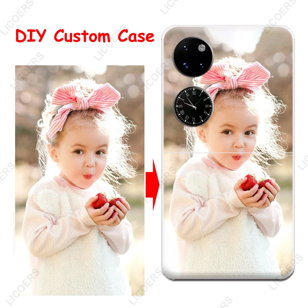 DIY for Huawei Pocket S P50 Pocket Case Custom Photo Picture Cover Transparenct Hard Shockproof Fundas Flip Phone Shell Housing