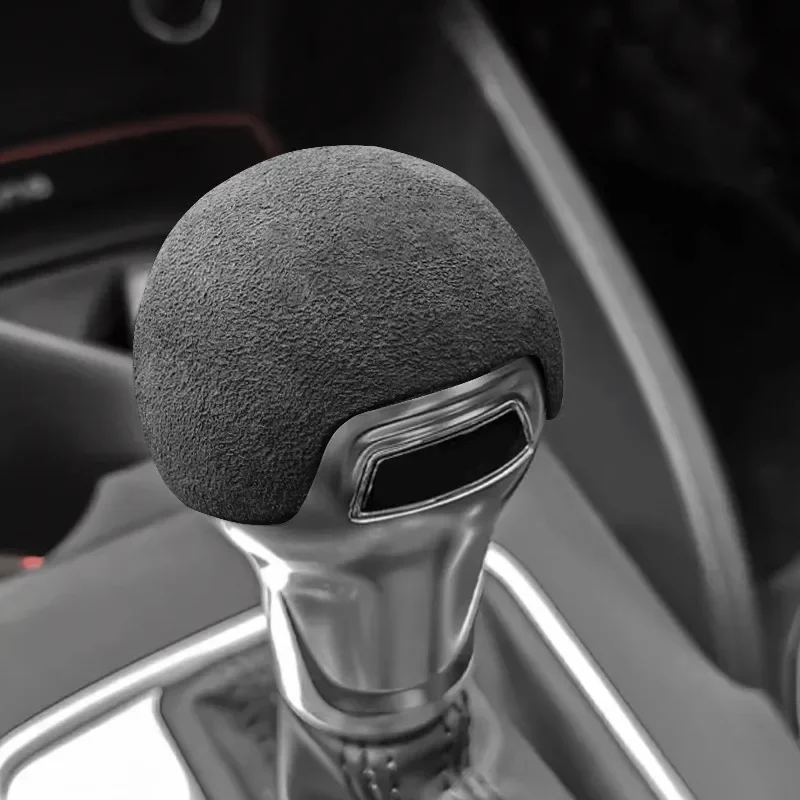 Suede Car Gear Shift Knob Sticker Cover Case for AUDI A3 S3 2014 2015 2016 2017 2018 2019 2020 2021 2022 2023 Black