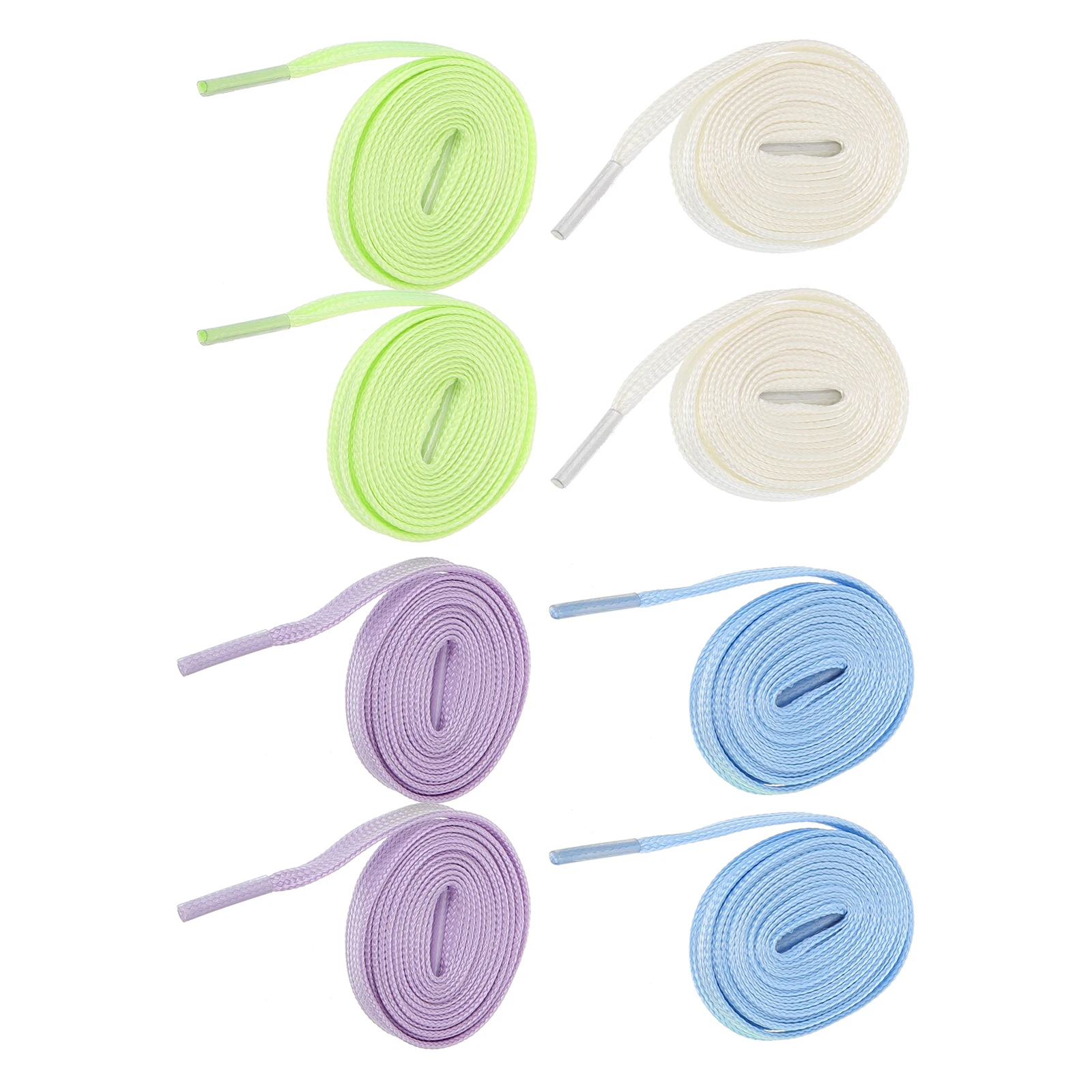 

4Pairs Luminous Rope Laces Flat Design Durable Polyester PP for Sports Casual Shoe Accessories Rope Laces Flat Shoelaces