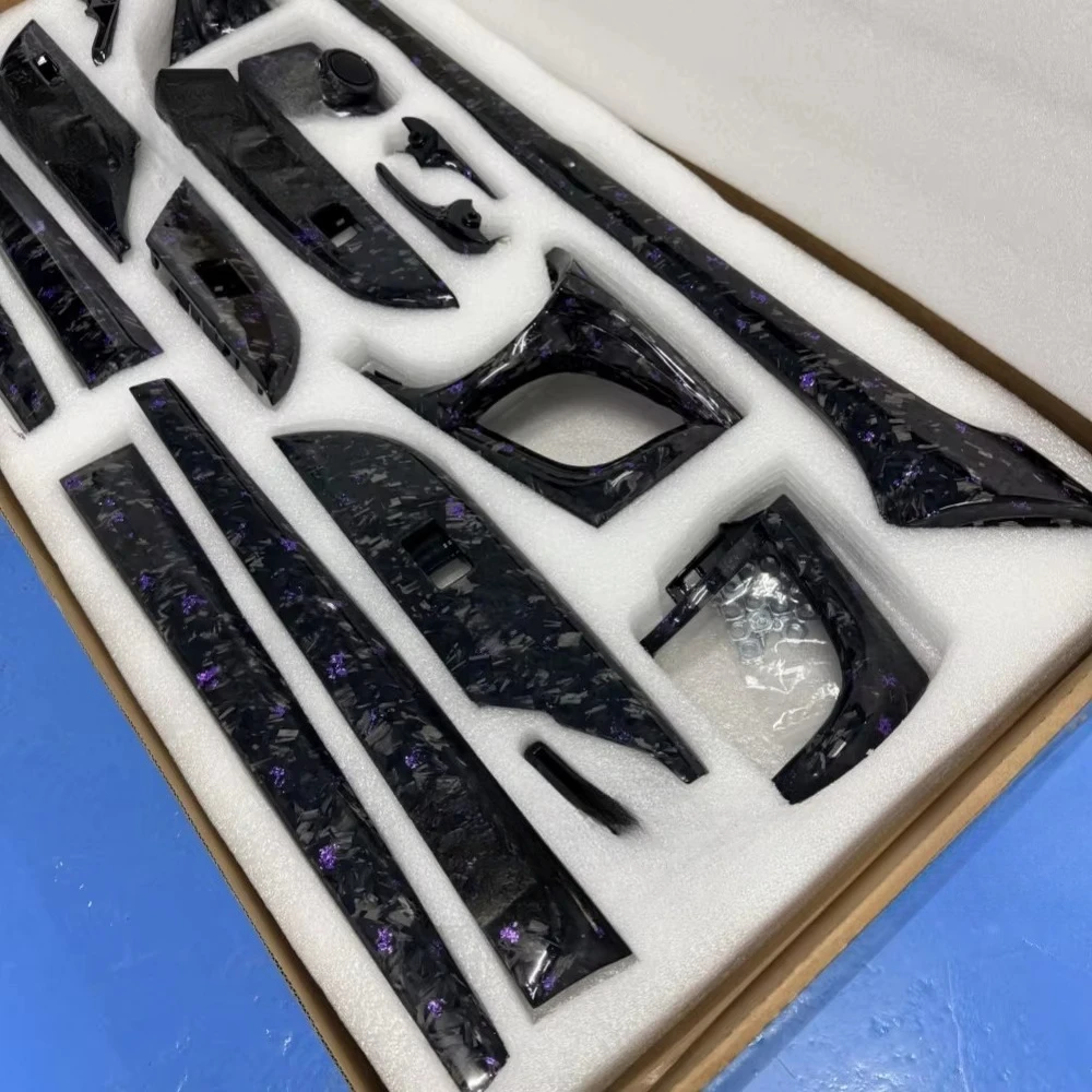 Suitable for  Hilux Interior Carbon Fiber Door Panel Customization Automotive Forging Carbon Ribbon purple Foil Decoration