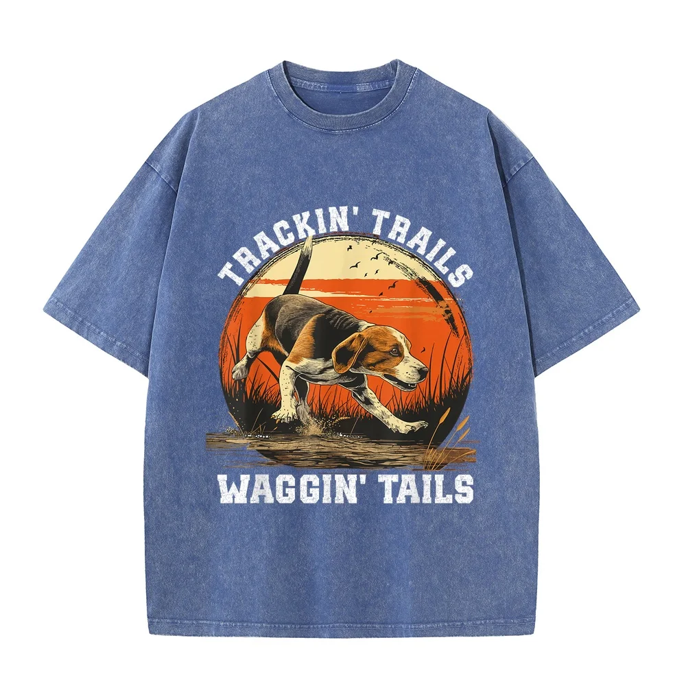 Dog Hunter Tracking Trails Beagle Hunting T-Shirt Camisas De Hombre Ropa Top Y2k Autumn Women Life Style Dad Round Neck Cotton