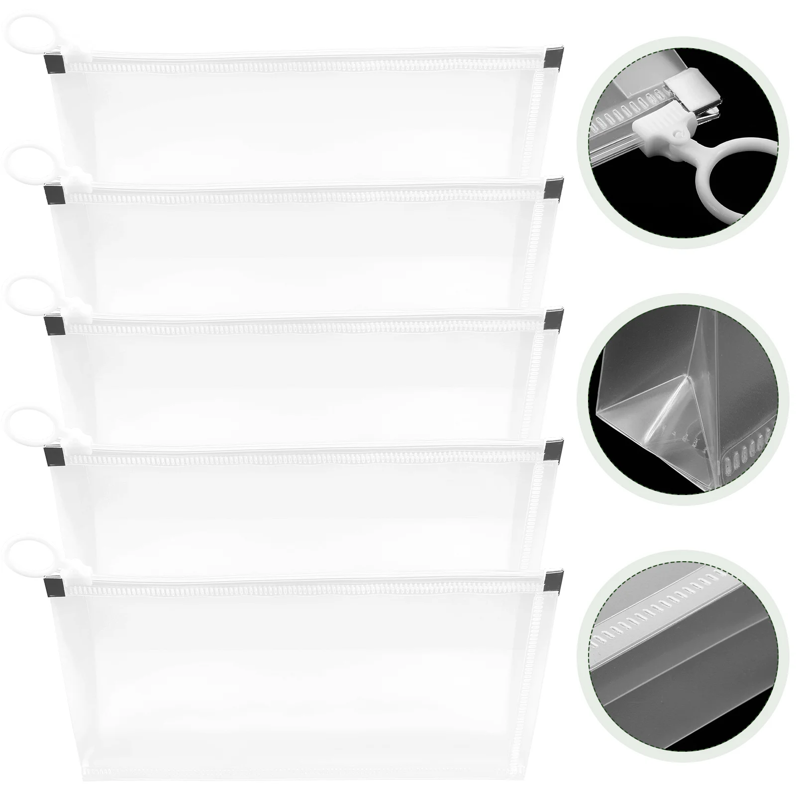 

5 Pcs Large Capacity File Bag Document Envelope Transparent Pockets Plastic Envelopes Holder Special Bags