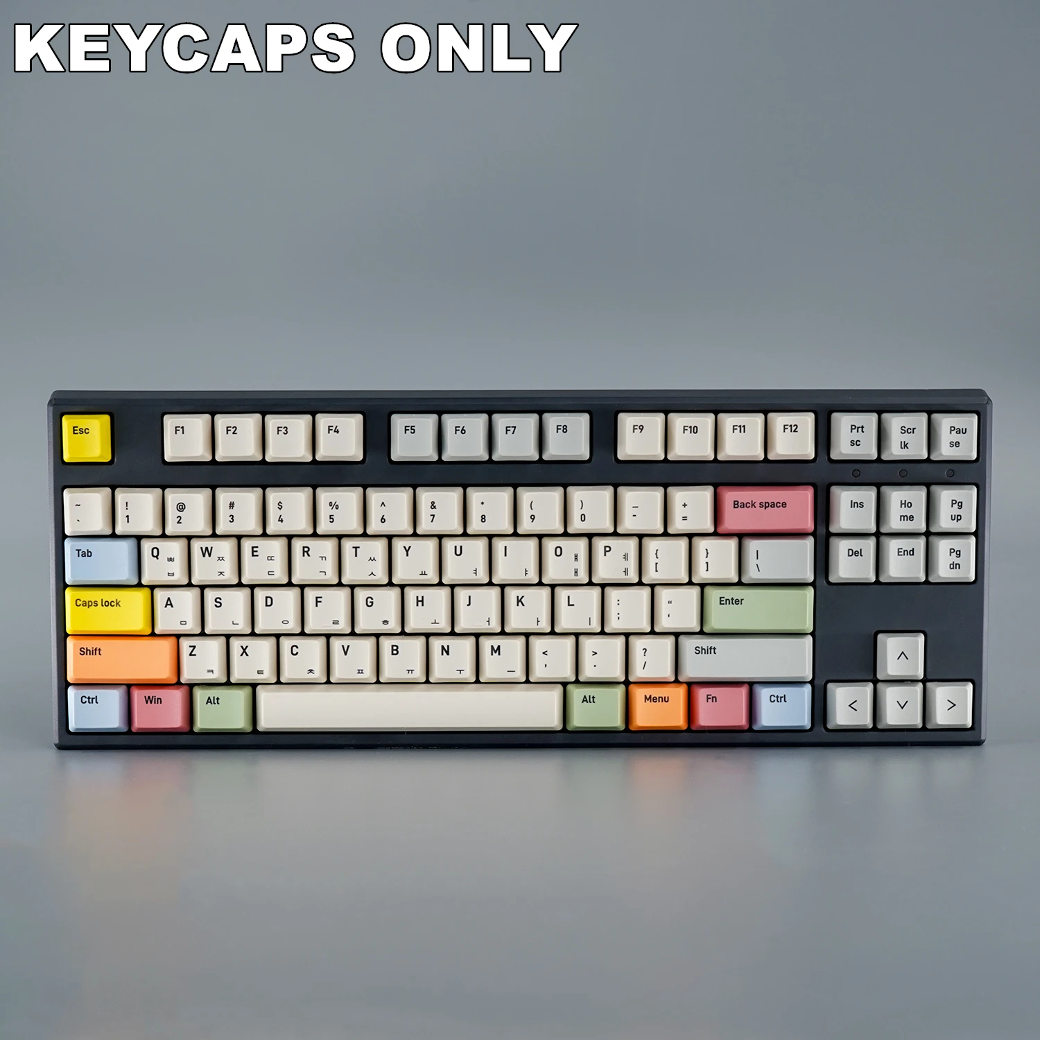 127 Keys Korean Canvas PBT Keycaps OEM Profile Dye-Sublimated Legends Keycap Set for Mx Cherry Switch Mechanical Keyboard Kit