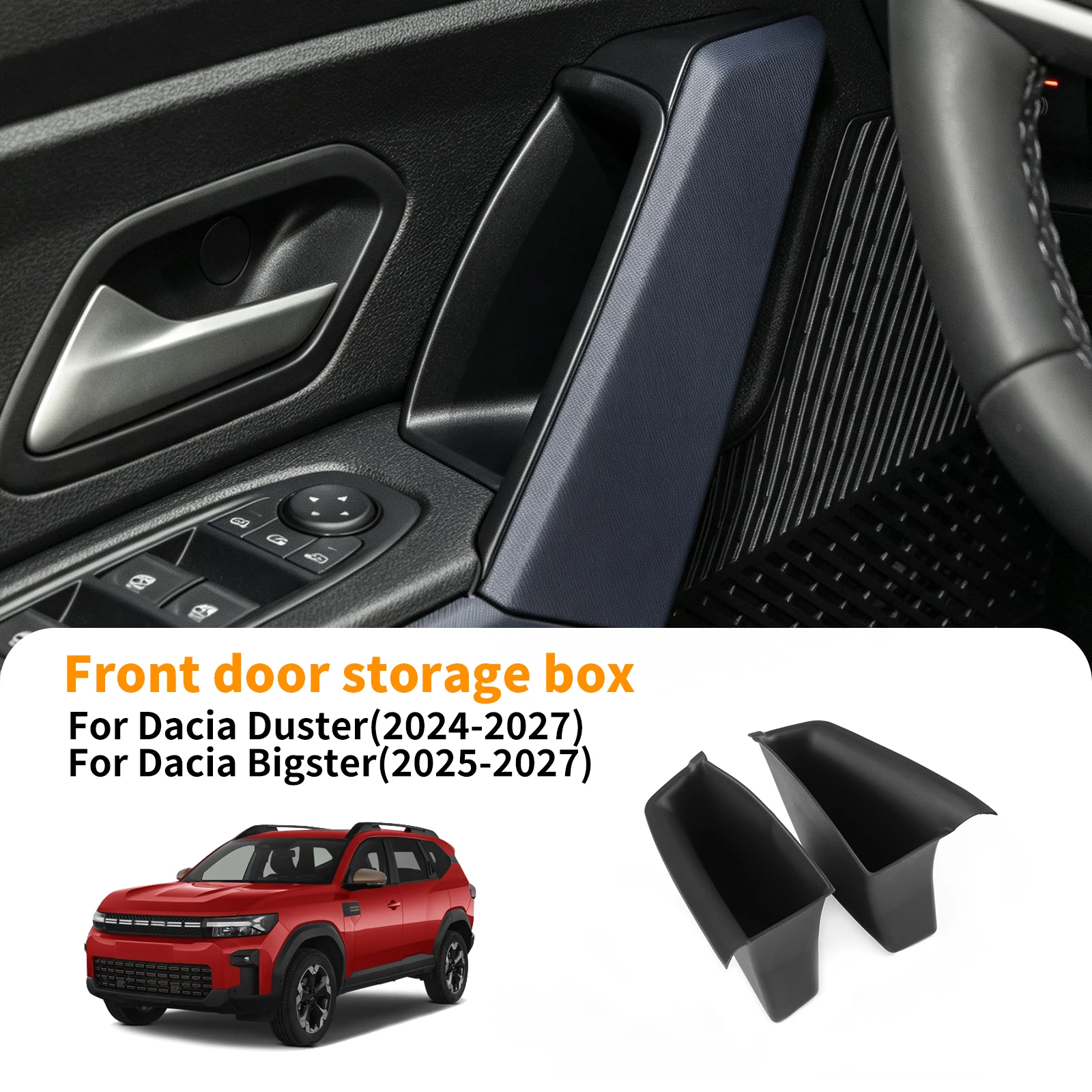 Image of Für Dacia Duster 2024-2027 Dacia Bigster 2025-2027 Auto Vordertür-Aufbewahrungsbox Dekorative Modifikation Innenausstattung Zubehör
