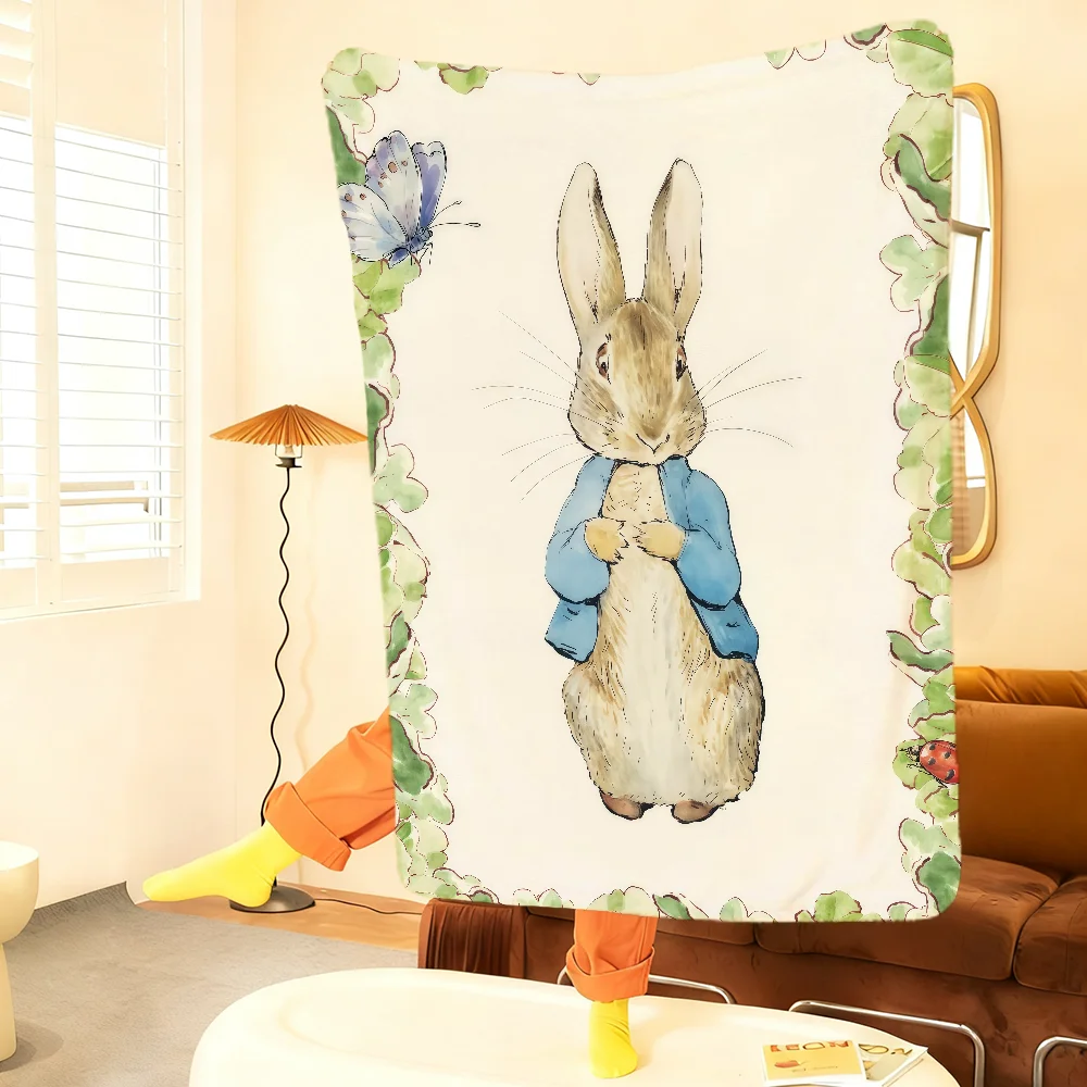 P-Peter Cute R-Rabbit Blanket Throw Super Cosy Plush Living Room Sofa Couch Childish Birthday Gifts