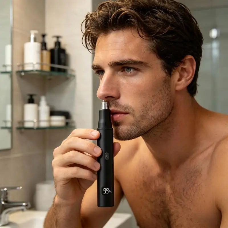 F92F Efficient Nose Hair Removal Device Electric Nose Hair Trimmer Plastic Texture Suitable for Perfect Grooming Every Time
