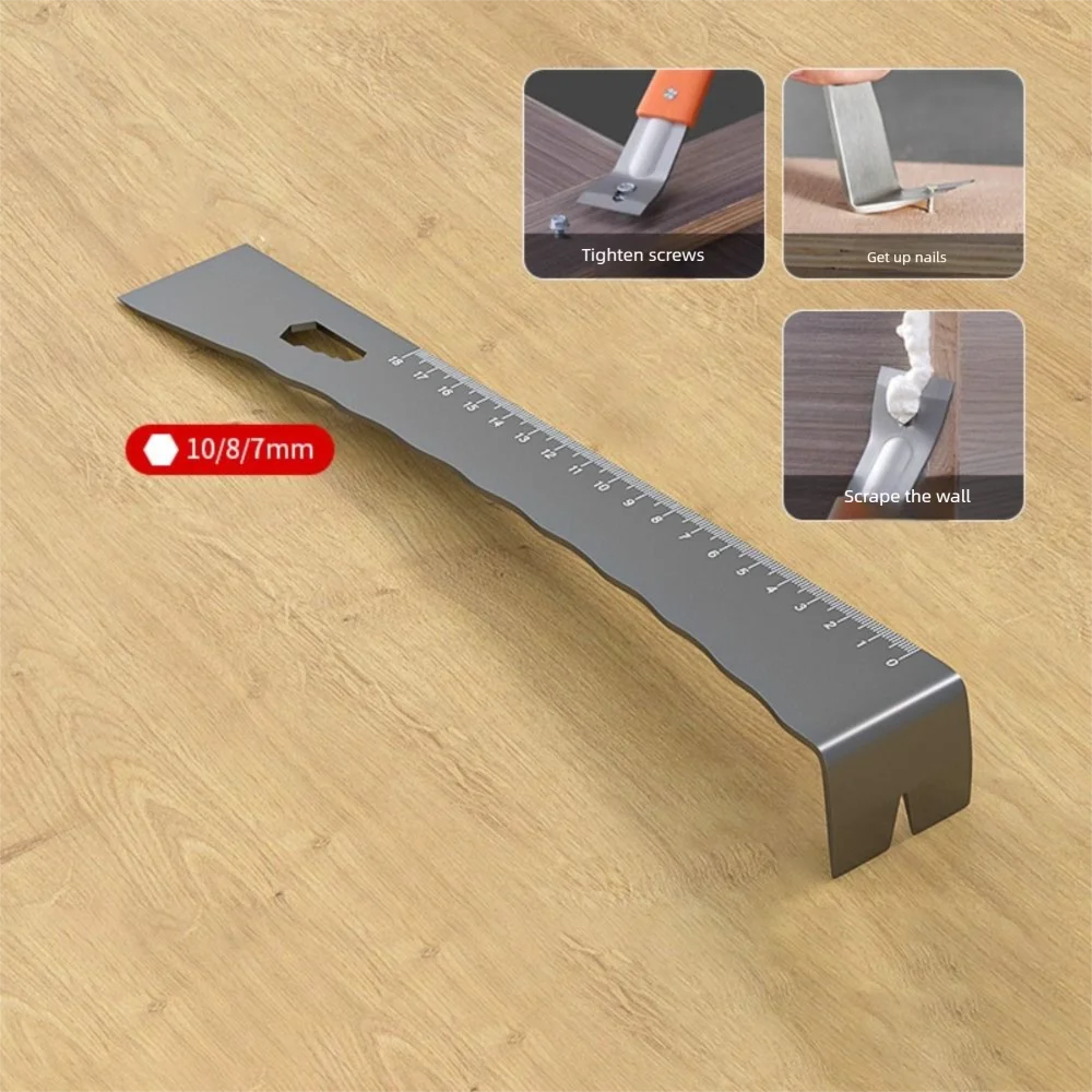 With M4-M6 Hexagon Socket Stainless Steel Pry Bars Anti Slip Nail Puller Screwdriver Manual Tool Water-proof Convenient