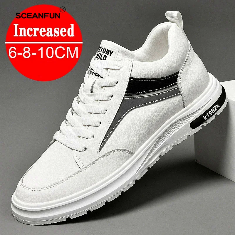 

Fashion sneakers man elevator shoes height increase designer insoles 6/8cm sports heightening shoes tall shoes size 37-44