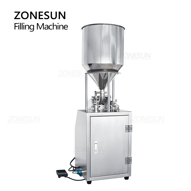 ZONESUN ZS-YTCP12V 1-12ml Pneumatique Seringue Machine De Remplissage pour Pâte Liquide En Céramique Pompe À Piston avec 20L Trémie