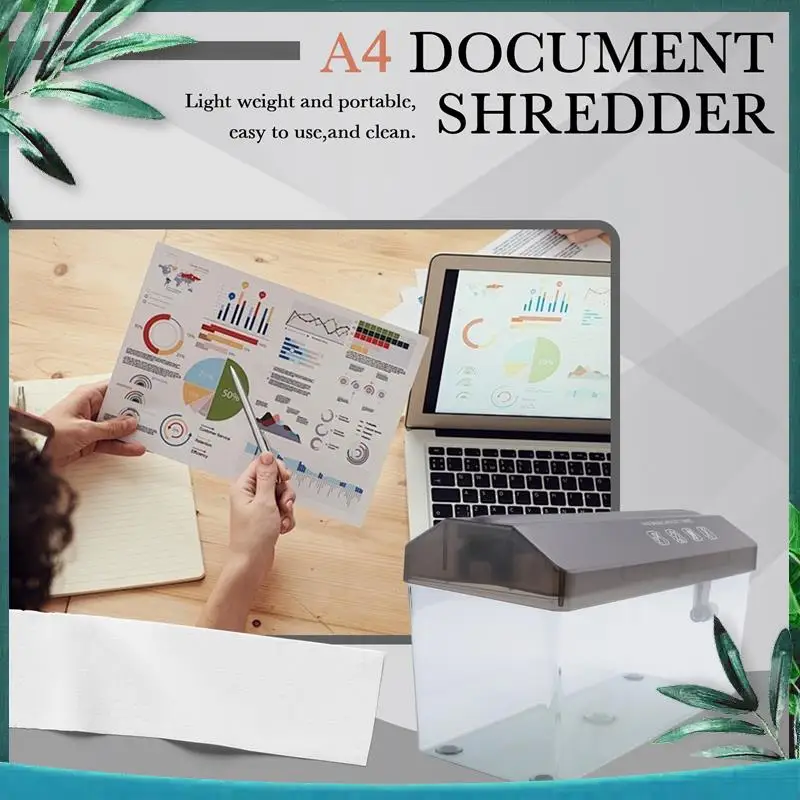 (NEW) Paper Shredder Desktop Manual Mini Hand Cutting Tool A4 Machine Documents Crusher For Home