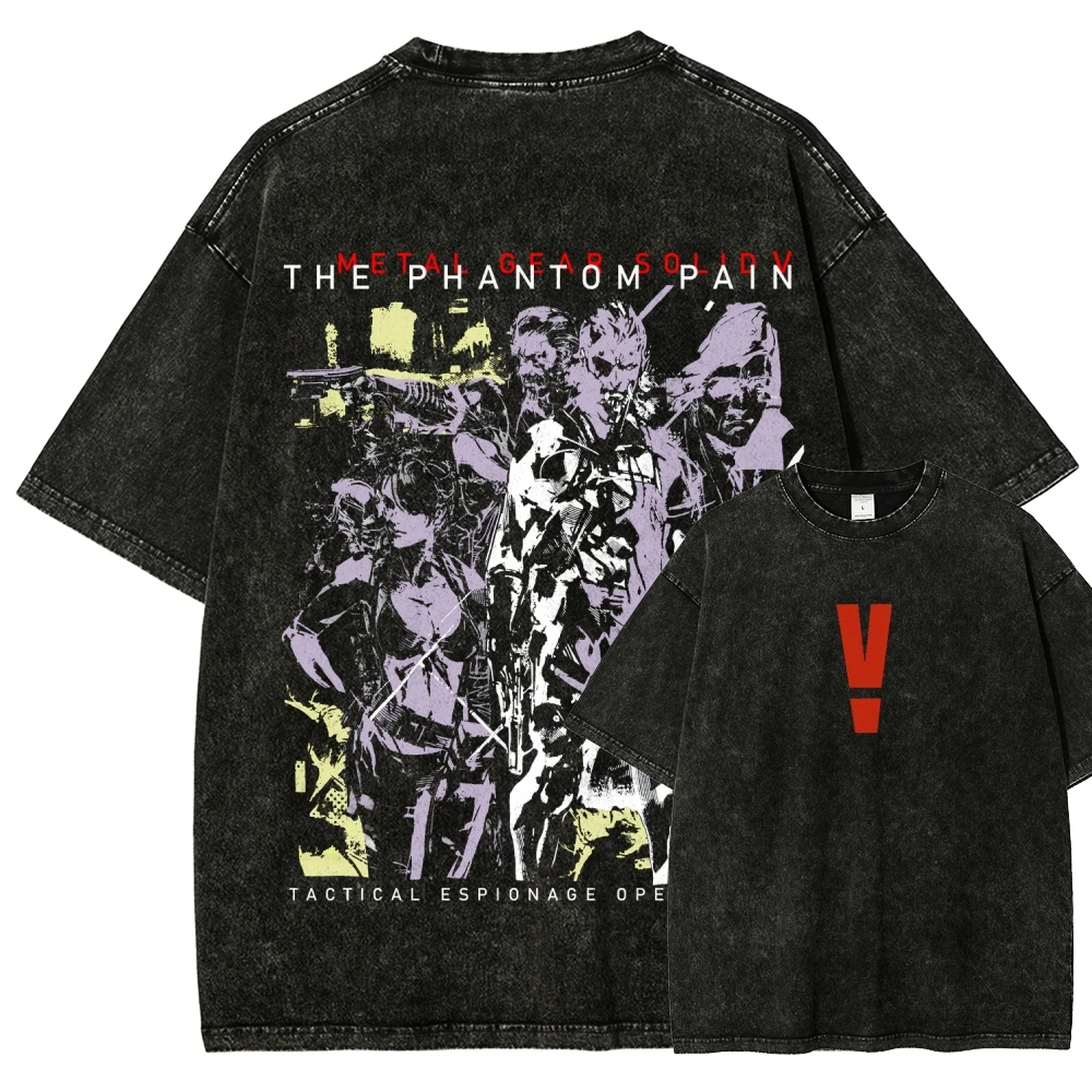 Metal Gear Solid Washed T-shirt 2026 New Model personality Clothes shirt Year round clothing Streetwear Trendy high quality soft