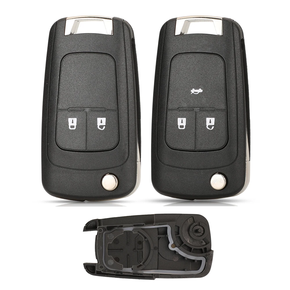 

jingyuqin 2/3 Buttons Folding Remote Car Key Shell Case (original model) For Chevrolet Cavalier Aveo 2020 Opel Fob HU100 Blade