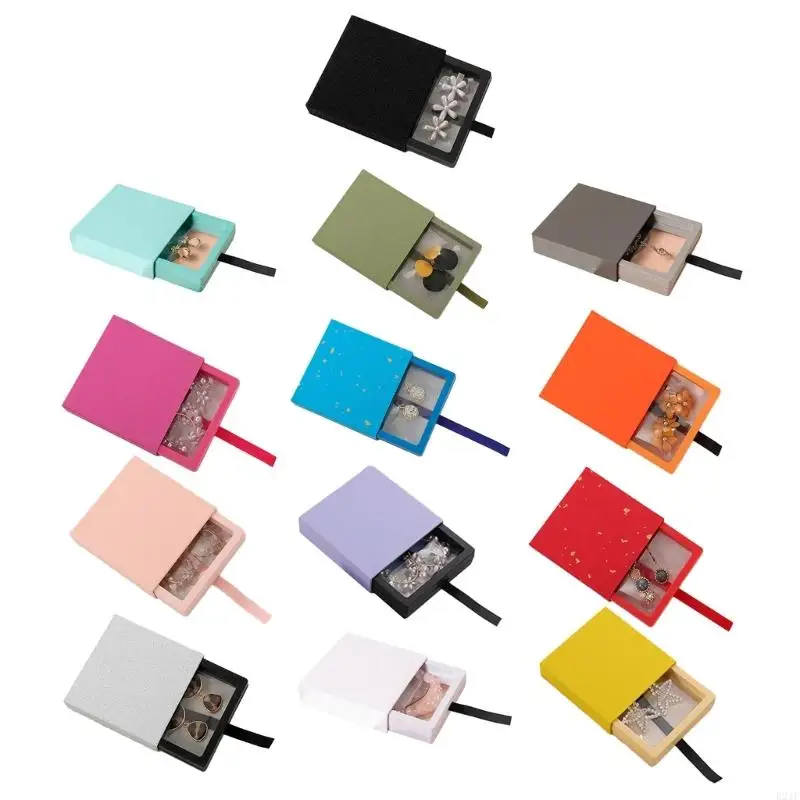 

920L 13 Colors Drawer Suspension Drawer Box Earrings Necklace Rings Storage Jewelry Box PE Film Jewelry Packaging Box