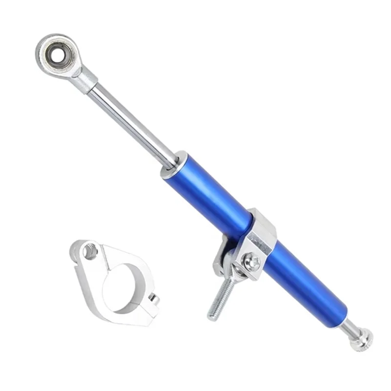 A80X-Motorcycle Steering Damper 330MM Universal Damper Stabilizer Shock Absorber Safety Control Direction Blue