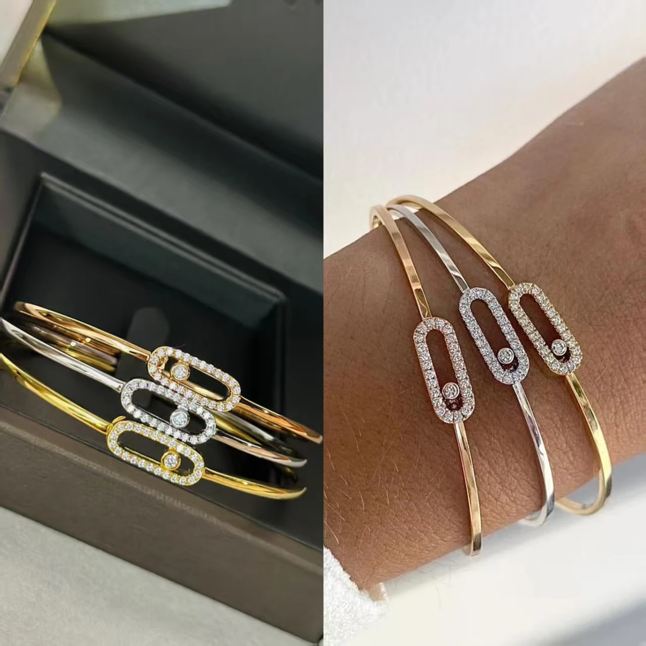 

Hot selling Classic Brand S925 silver Moissanite Couple Bracelets High end Luxury Jewelry Popular styles Valentine's Day Gift