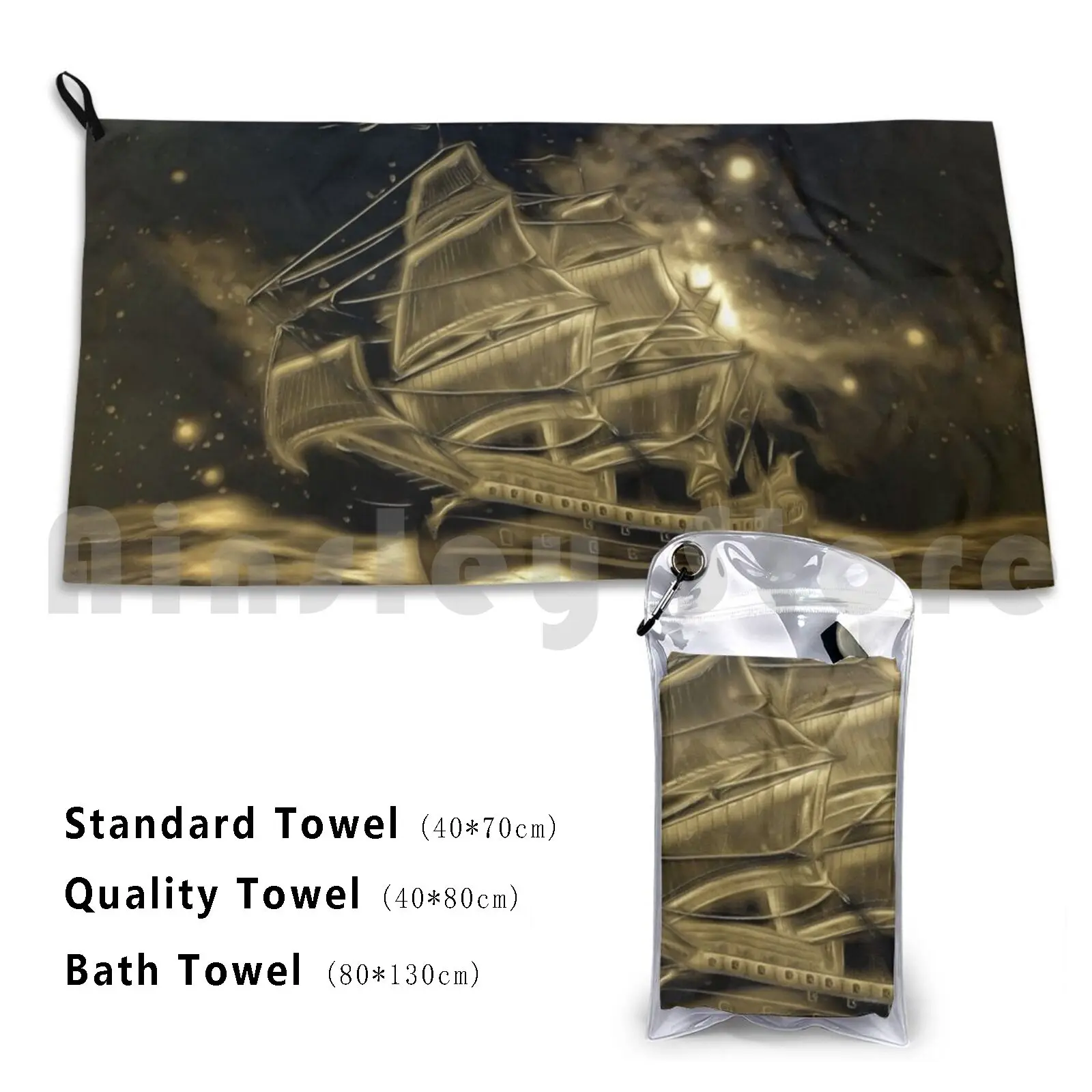 Towel A Digital Painting In An Old Print Style , Of A Sailing Battleship 17th Through To The Mid-19th Century Hat