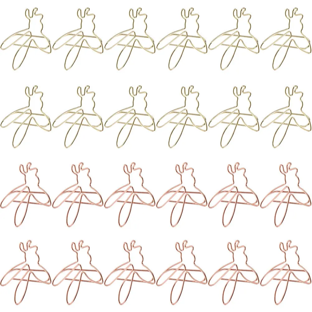 

24Pcs Bee Shaped Paper Clips Small Metal Document Clips Decorative Paperclips File Office School Supplies Bee Paper Clip