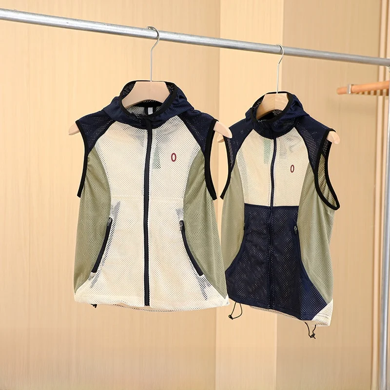 

Pookytage Hong Kong Cabinet 99 Tech 3D Me Летние пары Ретро Цвет Кровавый жилет с капюшоном и защитой от солнца