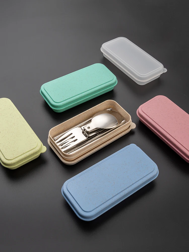 Portable 304 Stainless Steel Dining Set Fork Spoon Chopsticks Knife Outdoor Travel Foldable Dining Utensils for Students And ... view 4