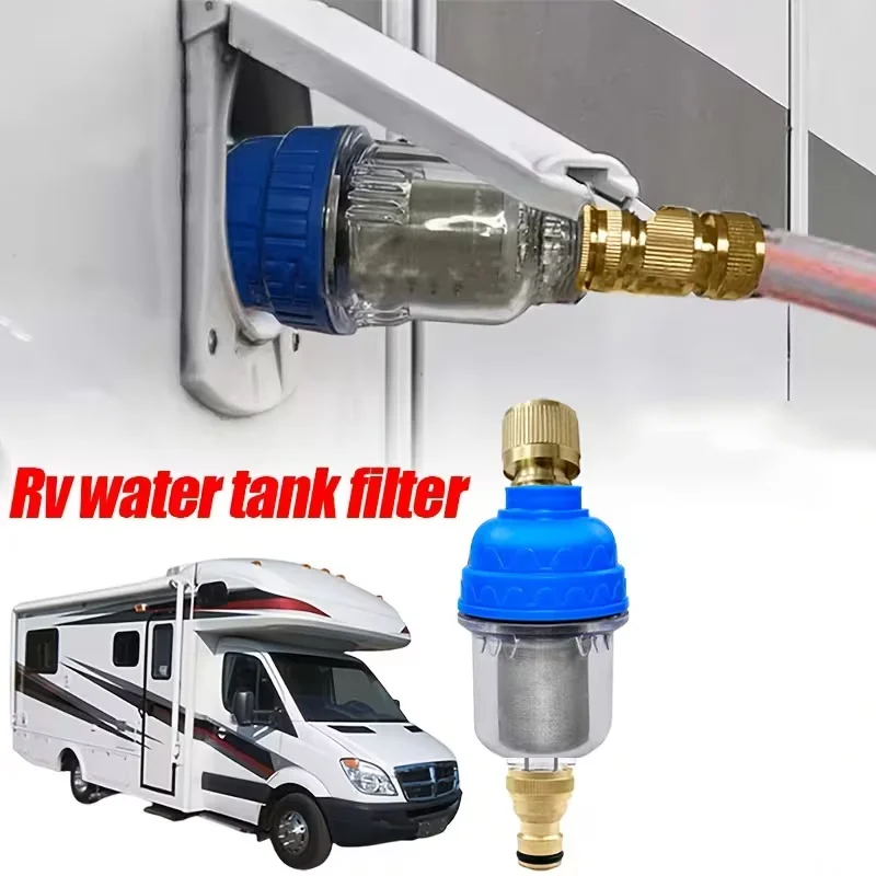 1Set Caravan Filter Water Tank Filling Pre-Filter Outdoor RV Faucet Impurity Gravity Fill External Water Purifier RV Accessories
