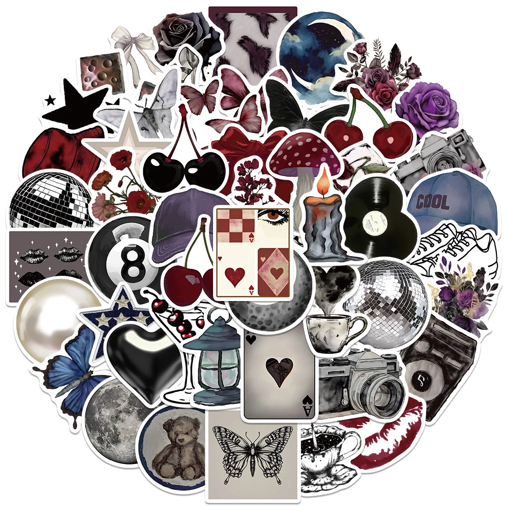 

10/30/50PCS Dark Downtown Y2K Girls Graffiti Stickers DIY Skateboard Motorcycle Waterproof Gothic Decal Kids Toys